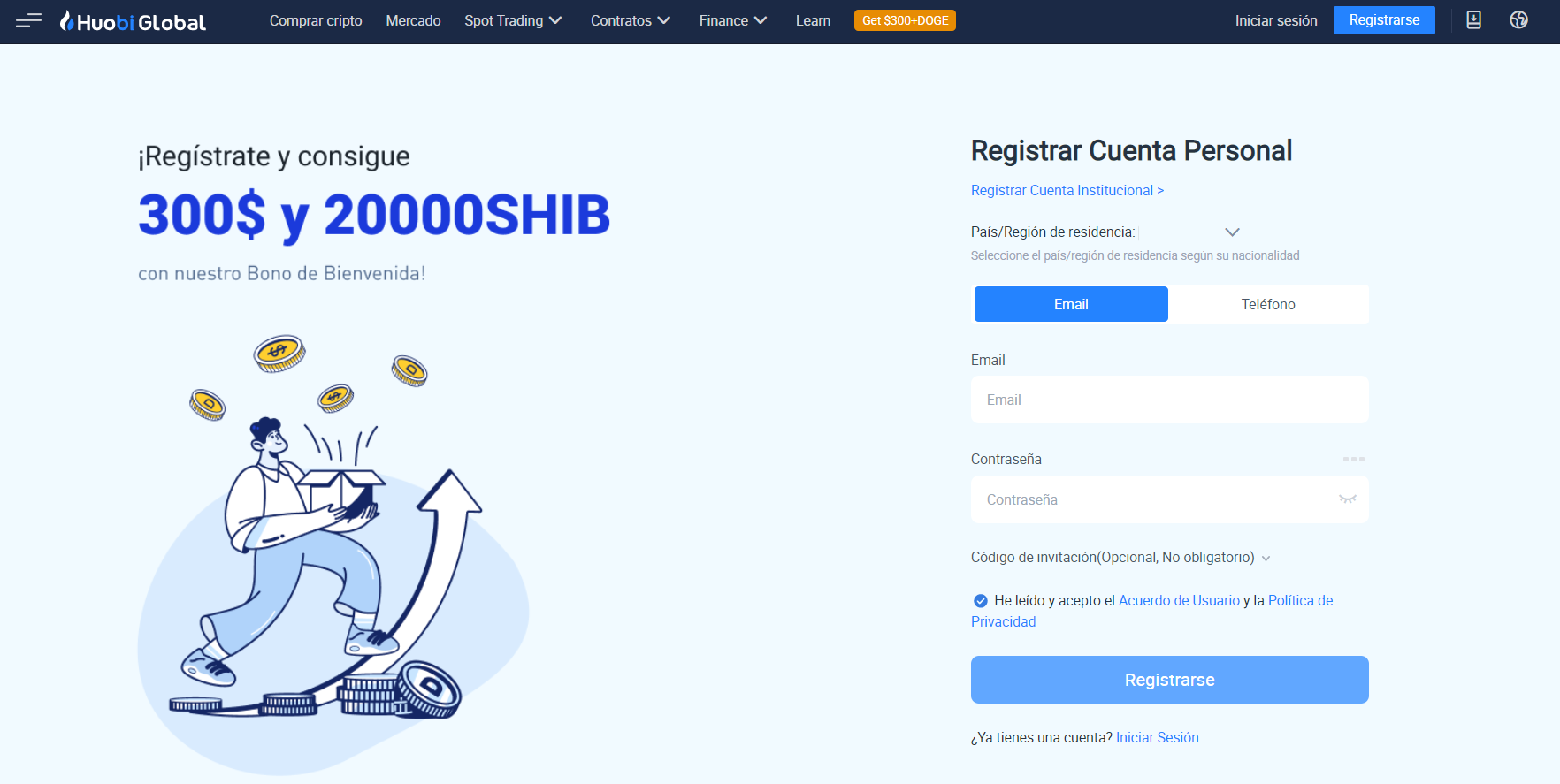 Página de registro Página de registro