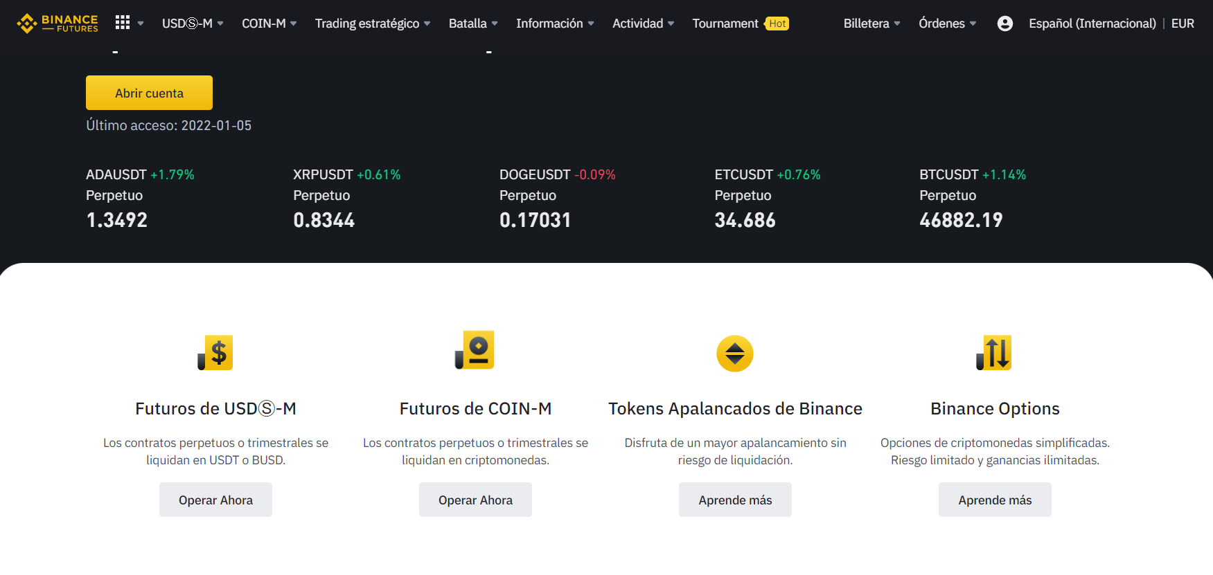 Cripto futuros de Binance en Perú Cripto futuros de Binance en Perú